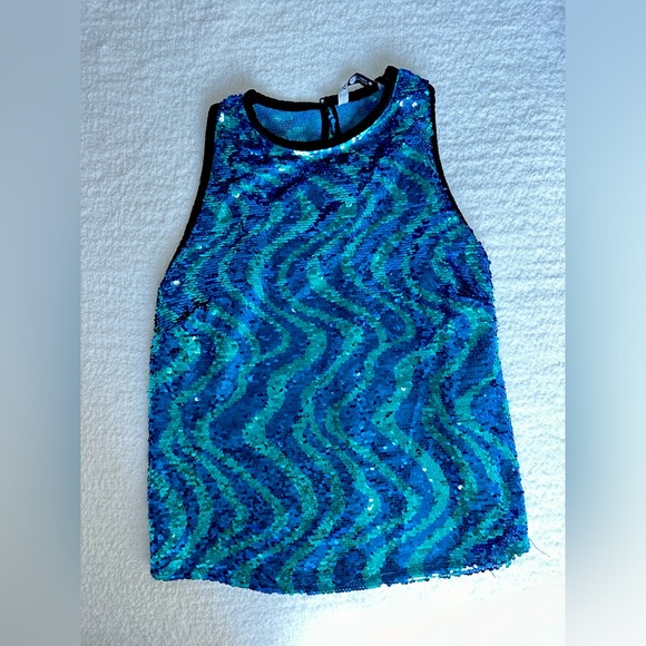 Zara blue sequin top - Picture 1 of 2